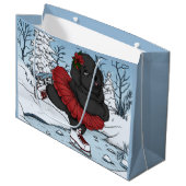 Schaatsen Newfoundland Puppy Dog Groot Cadeauzakje (Voorkant Gekanteld)