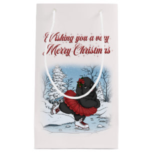 Schaatsen Newfoundland Puppy Winter Wonderland Klein Cadeauzakje