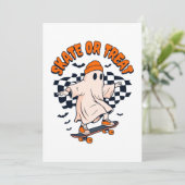 Schaatsen of Behandelen Geest Halloween Kaart (Staand voorkant)