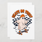 Schaatsen of Behandelen Geest Halloween Kaart (Voorkant / Achterkant)