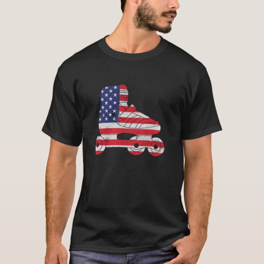 Schaatsen Onafhankelijkheid Dag Patriottische USA  T-shirt (Voorkant)