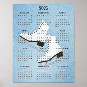 Schaatsen ontwerp 2025 kalenderposter poster