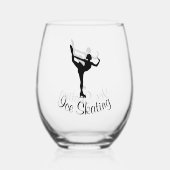 Schaatsen ontwerp Stemless wijnglas Zonder Voet (Voorkant)