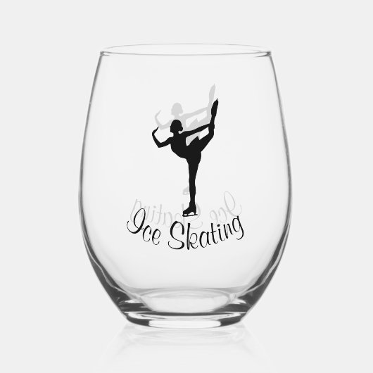 Schaatsen ontwerp Stemless wijnglas Zonder Voet (Achterkant)