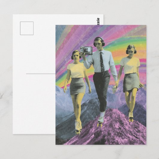 Schaatsen op de Mountain Ridge Surreal Briefkaart (Voorkant / Achterkant)