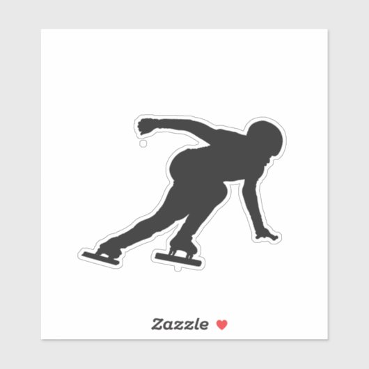 Schaatsen op ijssnelheid - sticker (zwart) (Vel)
