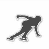 Schaatsen op ijssnelheid - sticker (zwart) (Voorkant)