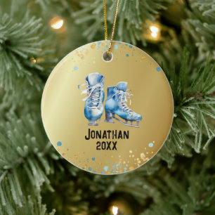 Schaatsen Ornament, Ice-Hockey Christmas Keramisch Ornament
