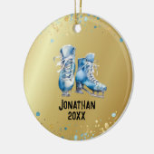 Schaatsen Ornament, Ice-Hockey Christmas Keramisch Ornament (Links)