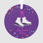 Schaatsen Ornament, Ice Hockey Meisjes Kerst Ornament (achterkant)