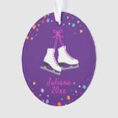 Schaatsen Ornament, Ice Hockey Meisjes Kerst Ornament (voorkant)