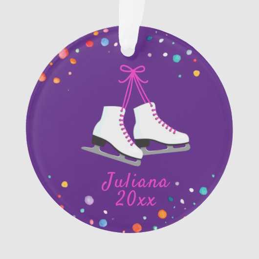 Schaatsen Ornament, Ice Hockey Meisjes Kerst Ornament (voorkant)