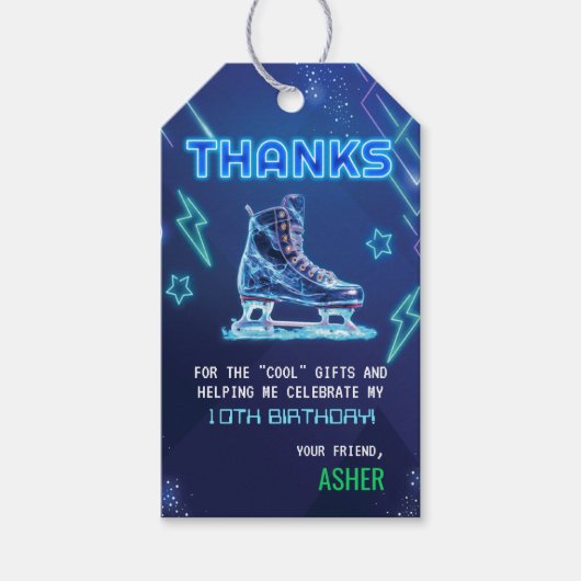 Schaatsen partij gunst *Gift Label ALLEEN* Cadeaulabel (Voorkant)