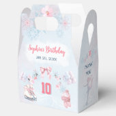 Schaatsen Party Roze Sneeuw Winter Meisje Verjaard Bedankdoosjes (Geopend)