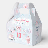 Schaatsen Party Roze Winter Meisje Verjaardag Medi Bedankdoosjes (Voorkant)