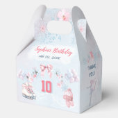 Schaatsen Party Roze Winter Meisje Verjaardag Medi Bedankdoosjes (Achterkant)