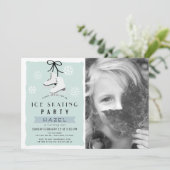 Schaatsen Party Winter Blue Retro Verjaardag Kaart (Staand voorkant)