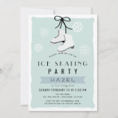 Schaatsen Party Winter Blue Retro Verjaardag Kaart (Voorkant)