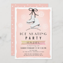 Schaatsen Party Winter Roze Retro Verjaardag