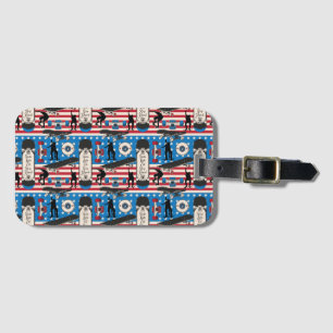 Schaatsen Patriottische USA-schaatser Bagagelabel
