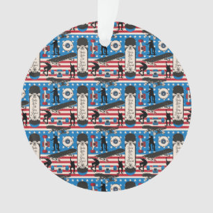 Schaatsen patriottische USA-schaatser Ornament