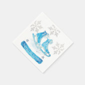 Schaatsen personaliseert glitter servet (Hoek)