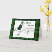 Schaatsen Plaid Kikker Nieuwjaar Kaart (Gele Bloem)