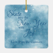 Schaatsen Polar Beren Kerst Nieuwjaar Keramisch Ornament (Achterkant)