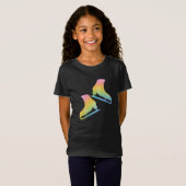 Schaatsen regenboogroze t-shirt (Voorkant volledig)