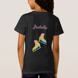 Schaatsen regenboogroze t-shirt