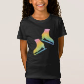 Schaatsen regenboogroze t-shirt (Voorkant)