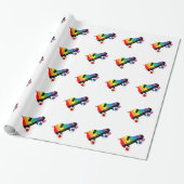 schaatsen regenboogstrepen voor rollen cadeaupapier (Uitgerold)