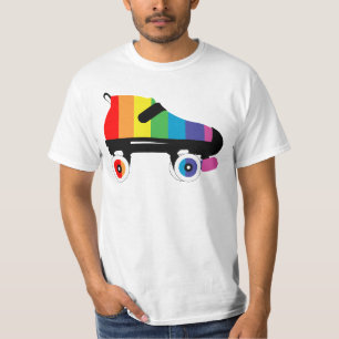 schaatsen regenboogstrepen voor rollen t-shirt