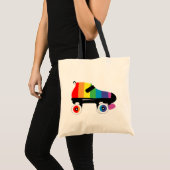 schaatsen regenboogstrepen voor rollen tote bag (Voorkant (product))