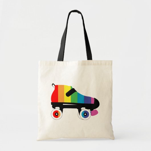 schaatsen regenboogstrepen voor rollen tote bag (Voorkant)