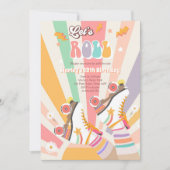 Schaatsen Roller Skate Retro Groovy Verjaardagsfee Kaart (Voorkant)