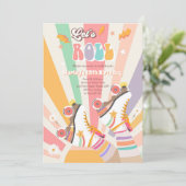 Schaatsen Roller Skate Retro Groovy Verjaardagsfee Kaart (Staand voorkant)