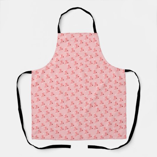 Schaatsen Roze Patroon Schort (Voorkant)