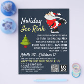 Schaatsen Santa, Vakantie ijsbaan, Feestelijk Even Flyer (Enkel)