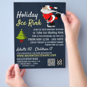 Schaatsen Santa, Vakantie ijsbaan, Feestelijk Even Flyer (Hand)