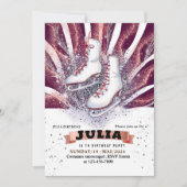 schaatsen schaatsen zilver glanzend paarse violet kaart (Voorkant)