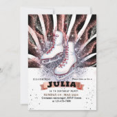 schaatsen schaatsen zilver glanzend roze zwart kaart (Voorkant)