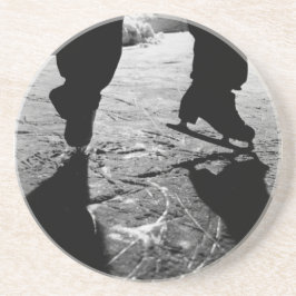 Schaatsen Silhouette Zandsteen Onderzetter