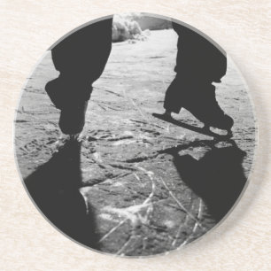 Schaatsen Silhouette Zandsteen Onderzetter