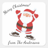 Schaatsen Sinterklaas"Aangepast Vierkante Sticker (Voorkant)