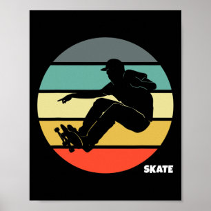 Schaatsen Skateboarden Retro Vintage Skateboarder Poster
