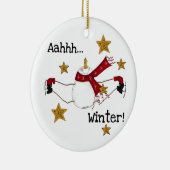 Schaatsen Sneeuwman Keepsake Ornament (Rechts)
