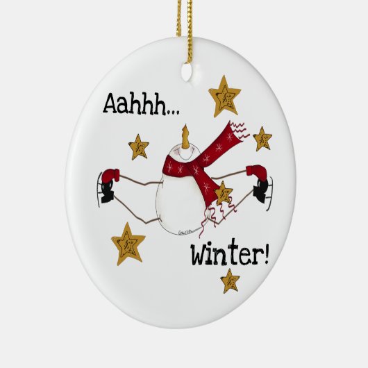 Schaatsen Sneeuwman Keepsake Ornament (Rechts)