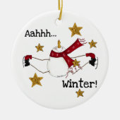 Schaatsen Sneeuwman Keepsake Ornament (Voorkant)