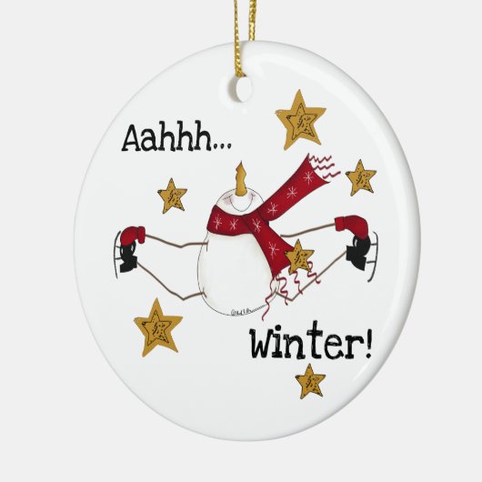 Schaatsen Sneeuwman Keepsake Ornament (Links)